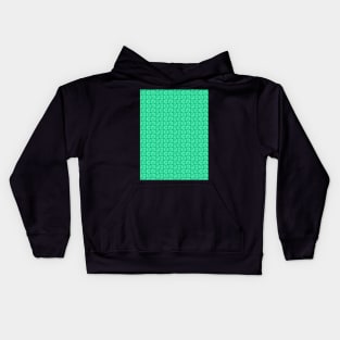 Retro Inspired D20 Circles Seamless Pattern - Aqua Green Kids Hoodie